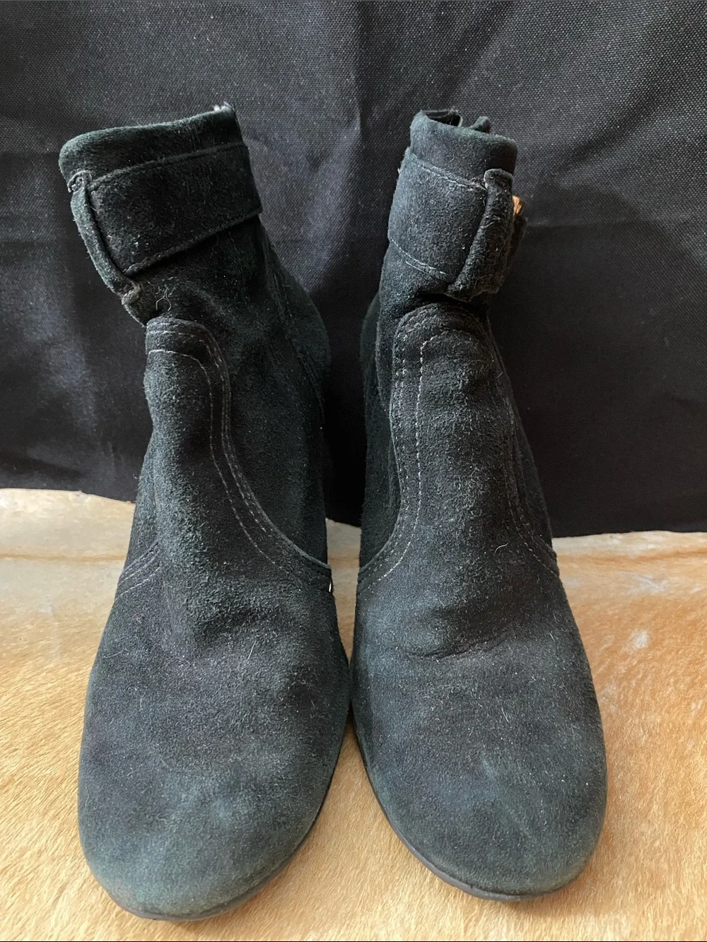 Tory Burch Black Suede Ankle Booties Special Price.